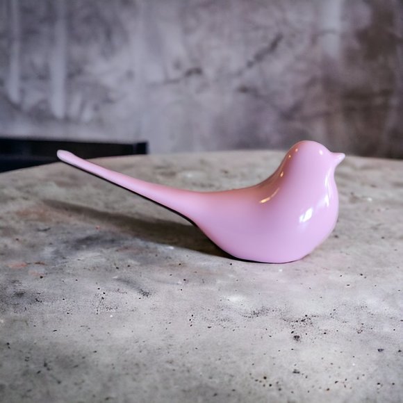 Mid Century Modern Modwing Bird Figurine 3d Resin Eames 60s PINK Large - Picture 1 of 4